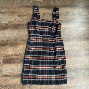 Volcom Plaid Overall Dress